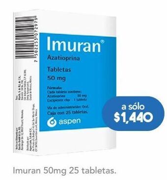 Farmacia San Pablo Imuran tab 50mg caj c/25 oferta