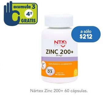 Farmacia San Pablo Nartex sup alim zinc 200+ c/60 oferta