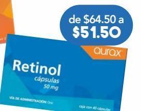 Farmacia San Pablo Aurax retinol 50mg c/40 cap oferta