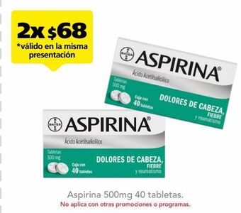 Farmacia San Pablo Aspirina tab 500mg caj c/40 oferta
