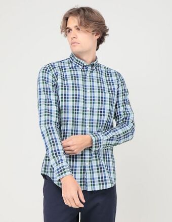 Camisa casual scappino de algodón manga larga para hombre