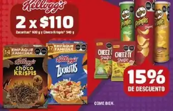 Farmacias Guadalajara Kellogg's Choco Krispis, Zucaritas, Cheez It 110 oferta