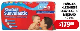 Farmacias Guadalajara Pañales Kleenbebé Suavelastic Mediano 40zs oferta