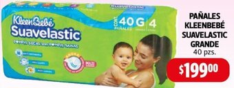 Farmacias Guadalajara Pañales Kleenbebé Suavelastic Grande 40pzs oferta
