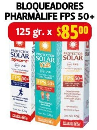Farmacias Guadalajara Bloqueadores Pharmalife FPS 50+ 125g oferta