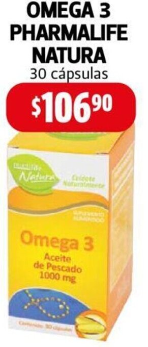 Farmacias Guadalajara Omega 3 Pharmalife Natura 30 Cápsulas oferta