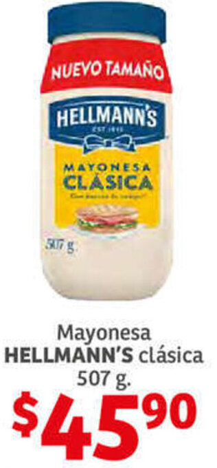 Soriana Híper Mayonesa Hellmann's Clásica 507g oferta