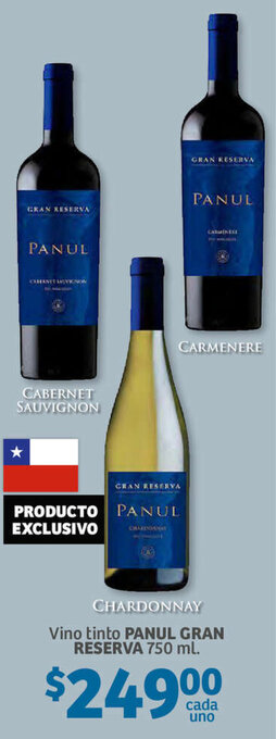 Soriana Híper Vino Tinto Panul Gran Reserva 750ml oferta