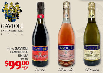Soriana Híper Vinos Gavioli Lambrusco Emilia 750ml oferta