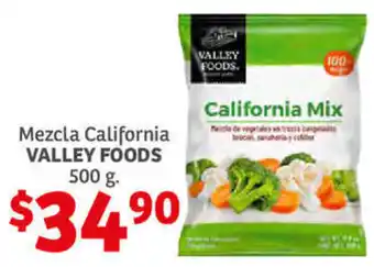 Soriana Híper Mezcla California Valley Foods 500g oferta