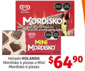 Soriana Híper Helado Holanda Mordisko 4 Piezas o Mini Mordisko 6 Piezas oferta