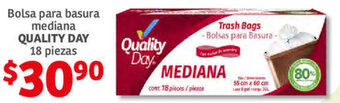 Soriana Híper Bolsa para Basura Mediana Quality Day 18 Piezas oferta