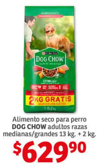 Soriana Híper Alimento Seco para Perro Dog Chow Adultos Razas Medianas/ Grandes 13kg + 2kg oferta