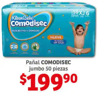 Soriana Híper Pañal Comodisec Jumbo 50 piezas oferta