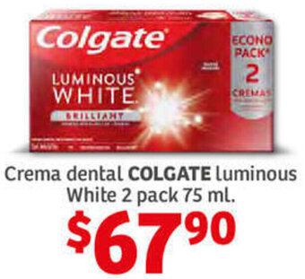 Soriana Híper Crema Dental Colgate Luminous White 2 pack 75ml oferta