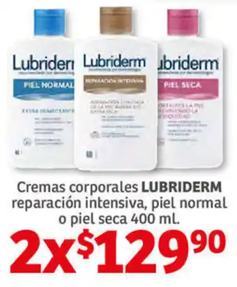 Cremas Corporales Lubriderm Reparación Intensiva, Piel Normal o Piel Seca 2x400ml