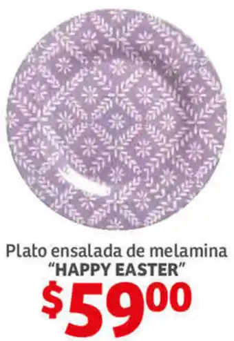 Soriana Híper Plato Ensalada de Melamina Happy Easter oferta