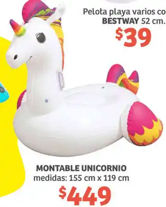 Soriana Híper Montable Unicornio 155cm x 119cm oferta