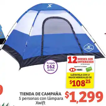 Soriana Híper Tienda de Campaña 5 Personas con Lámpara Xwift oferta