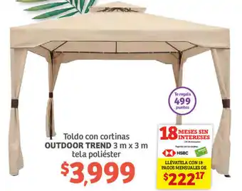 Soriana Híper Toldo con Cortinas Outdoor Trend 3m x 3m oferta