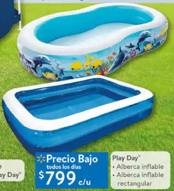 Walmart Play Day Alberca Inflable, Alberca Inflable Rectangular oferta