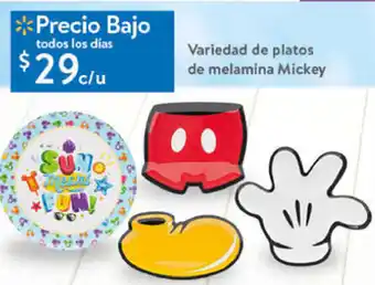 Walmart Varidad de Platos de Melamina Mickey oferta