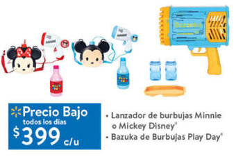 Walmart Lanzador de Burbujas Minnie o Mickey Disney, Bazuka de Burbujas Play Day oferta
