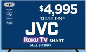Chedraui JVC Roku TV Smart 43" oferta