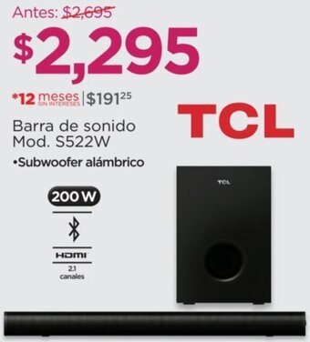 Chedraui TCL Barra de Sonido oferta