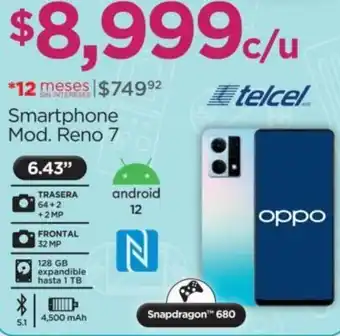 Chedraui Oppo Smartphone Reno 7 oferta