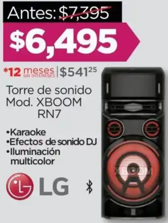 Chedraui Lg Torre de Sonido XBOOM RN7 oferta