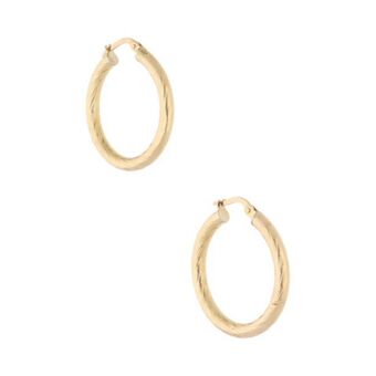 Nacional Monte de Piedad Arracadas estriadas en oro amarillo 14 kilates. oferta