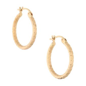 Nacional Monte de Piedad Arracadas estriadas en oro amarillo 14 kilates. oferta