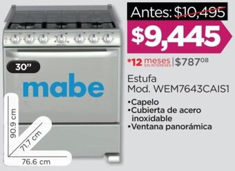 Chedraui Mabe Estufa 30" oferta