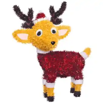Decoración reno santa claus 3d oropel deluxe 13.5x11.5 pulgadas