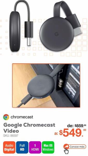RadioShack Google chromecast video 3ra generación / negro oferta