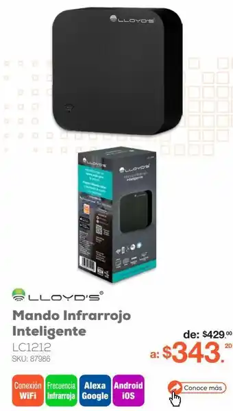 Mando infrarrojo inteligente lloyds lc-1212