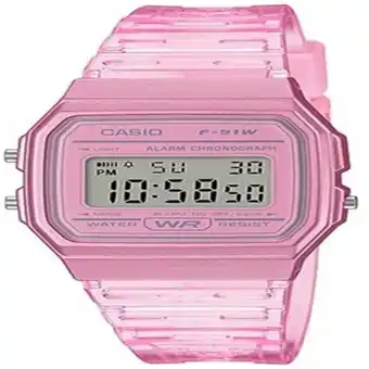 Reloj rosa de resina para mujer casio modelo elo f91ws4cf