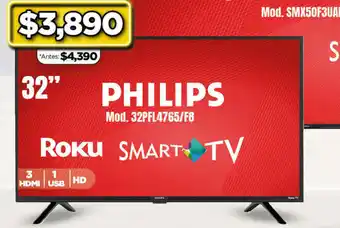 Bodega Aurrerá Philips 32" Mod. 32PFL4765/F8 oferta