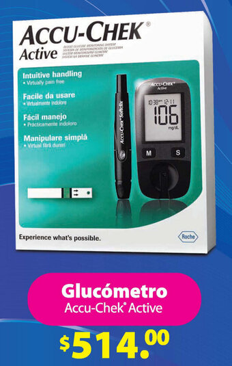 Farmacias Similares Glucómetro Accu-Chek Active oferta
