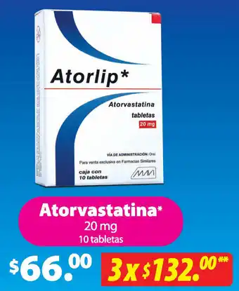 Farmacias Similares Atorvastatina 20 Mg oferta