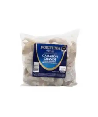 Camarón grande en bolsa fortuna del mar
