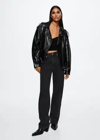 Chaqueta biker efecto cocodrilo