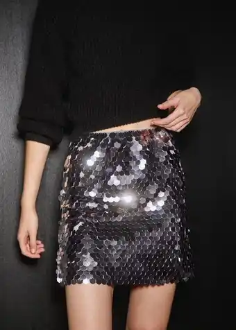 Mango Falda brillante lentejuelas oferta