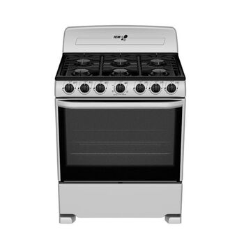 Bomssa Estufa de piso 30" iem 6 quemadores plateada oferta