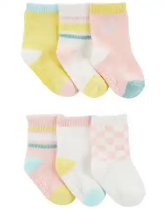 Carter's Paquete de 6 calcetines a rayas, a cuadros y con el signo de la paz carter's oferta