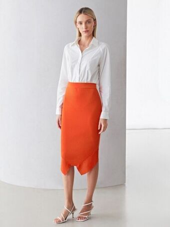 SHEIN Motf premium falda de punto viscosa asimétrico oferta