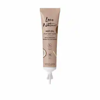 Tratamiento hot oil para cabello seco con trigo y coco orgánicos love nature
