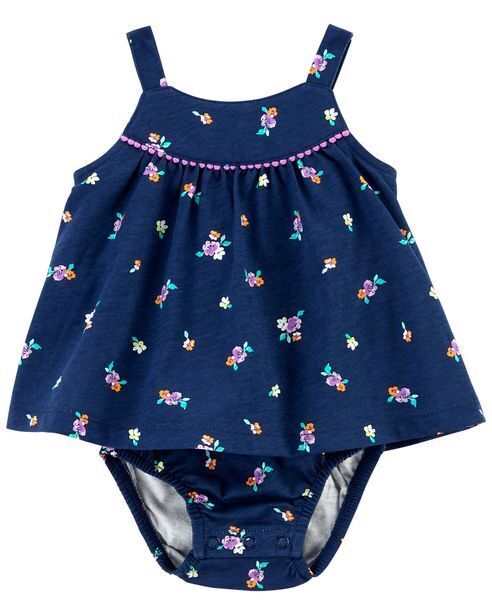 Carter's Vestido floral azul marino de 1 pieza para niña  carter's oferta