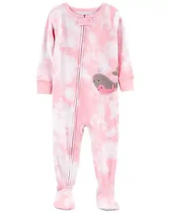Pijama de 1 pieza con diseño de ballena para niña pequeña carter's